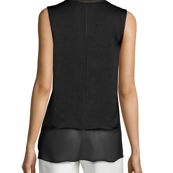 Vince black silk layered sleeveless top - Picture 3 of 3